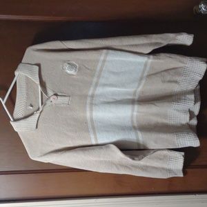 Vintage clovelly nautical harbor striped knit sweater colorblock LG/XL embroider